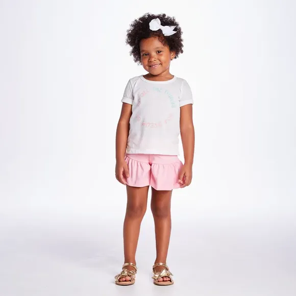 Blusa Manga Curta Toddler Malha Botonê Tip Top