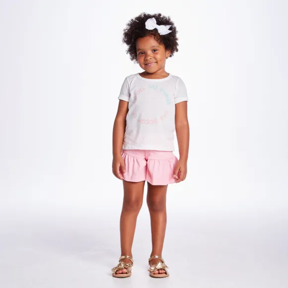 Blusa Manga Curta Toddler Malha Botonê Tip Top