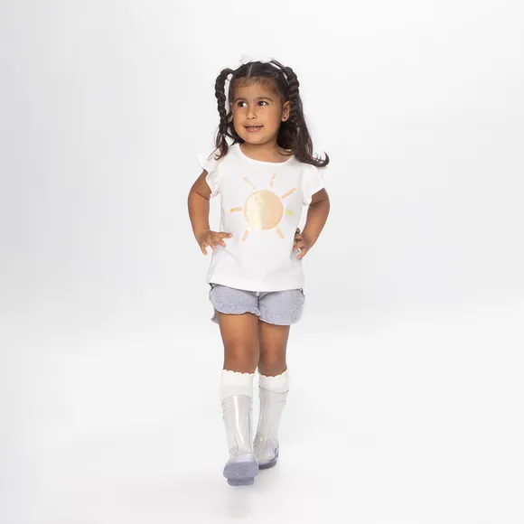 Blusa Manga Curta Sunshine Silk Toddler Tip Top