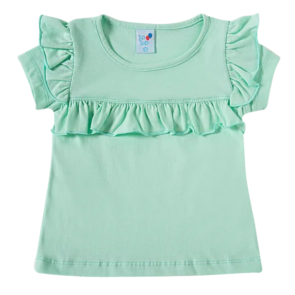 Blusa Manga Curta Meia Malha Toddler Tip Top