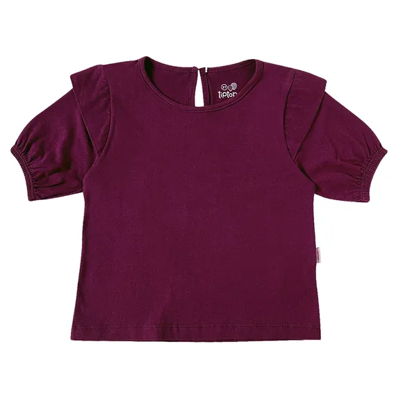 Blusa Manga Curta Estampa Lisa Meia Malha Toddler Tip Top