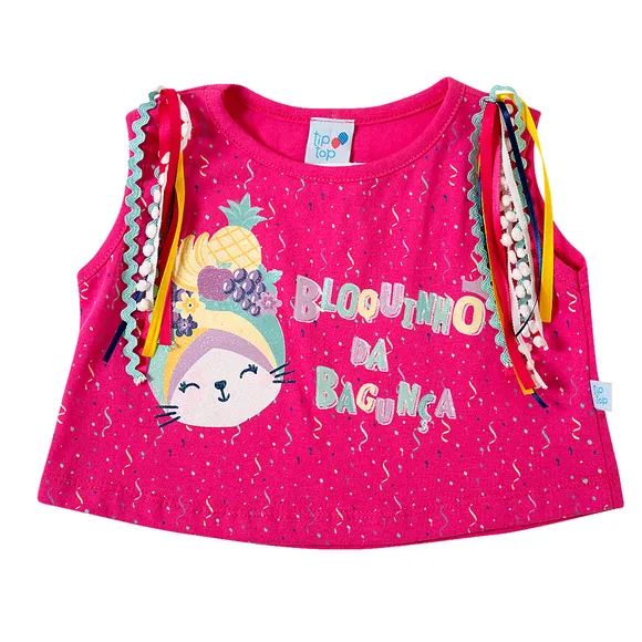 Blusa Bloquinho Da Bagunça Meia Malha Toddler Tip Top
