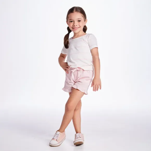 Blusa Manga Curta Toddler Listrada Meia Malha Tip Top