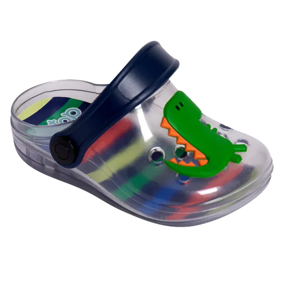 Clog Toddler Dino Transparente