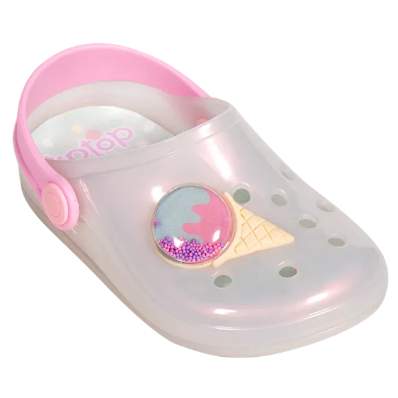 Clog Abc Branco Perolado Toddler Tip Top