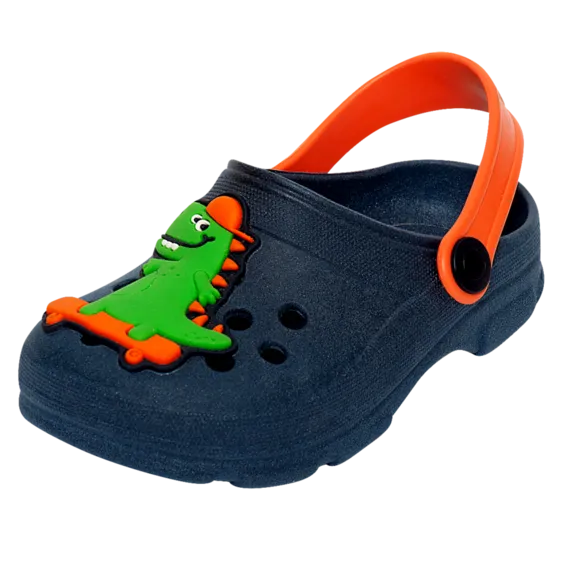 Clog Marinho Com Aplique De Jacaré Básico Toddler Tip Top