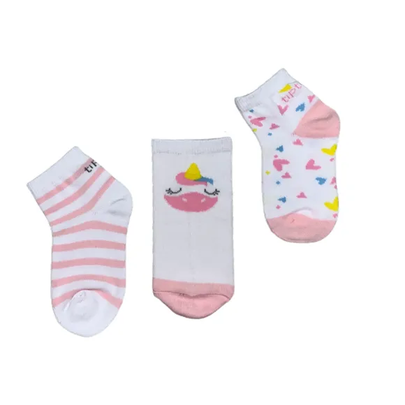 Kit 3 Pares De Meias Unicórnio Toddler