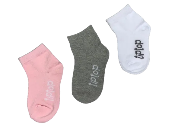 Kit 3 Pares De Meias Toddler Lisas Tip Top