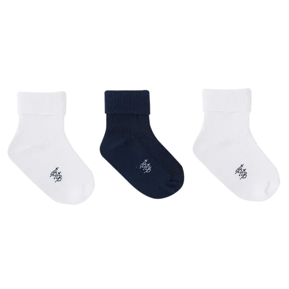 Kit 3 Pares De Meias Toddler Dobradas Caneladas Tip Top