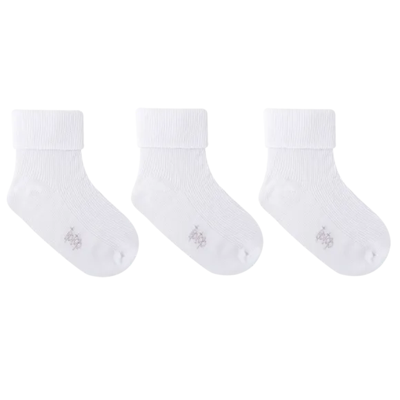 Kit 3 Pares De Meia Branco Simples Tip Top