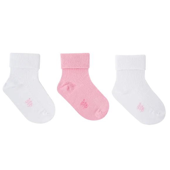 Kit 3 Pares De Meia Branco Simples Tip Top