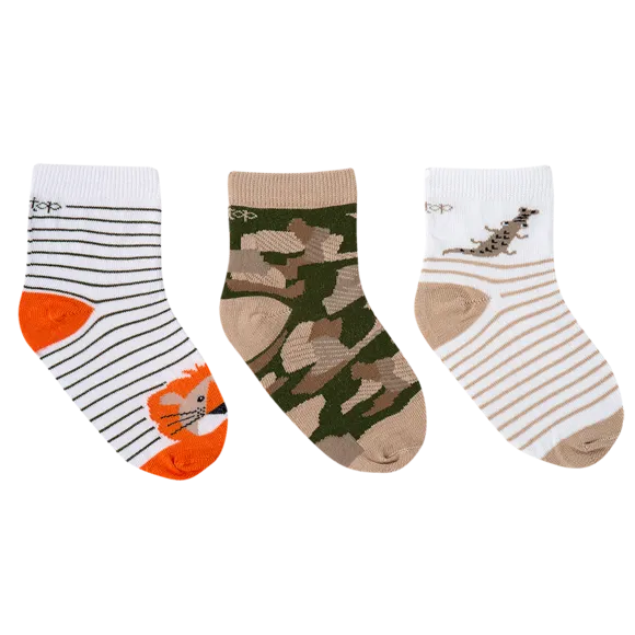 Kit 3 Pares De Meia Jungle Toddler