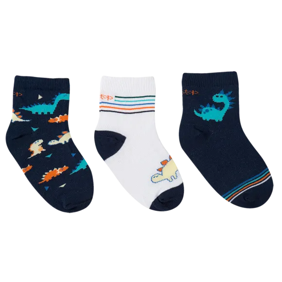 Kit 3 Pares De Meia Dino