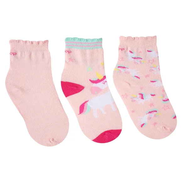 Kit 3 Pares De Meias Estampadas Unicórnio Tip Top