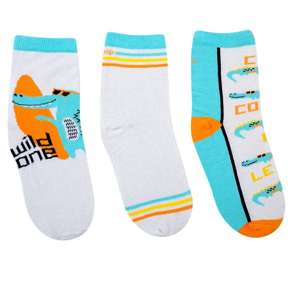 Kit 3 Pares De Meia Jacaré Bebê Tip Top