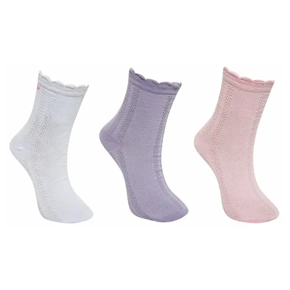 Kit 3 Pares De Meias Lisas Tecido Plano Tip Top