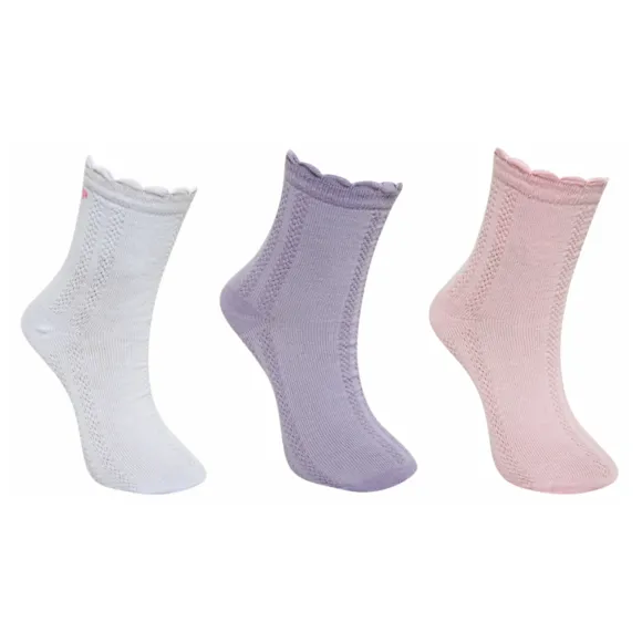 Kit 3 Pares De Meias Lisas Tecido Plano Tip Top