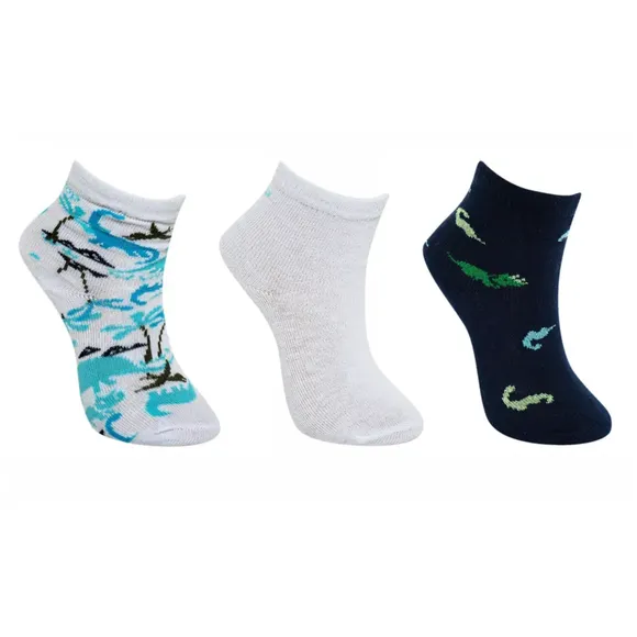 Kit 3 Pares De Meias Dino Tecido Plano Tip Top
