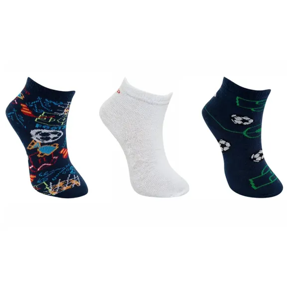 Kit 3 Pares De Meias Football Tecido Plano Tip Top
