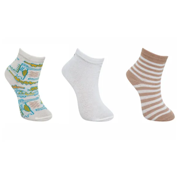 Kit 3 Pares De Meias Jacarezinho Tecido Plano Tip Top