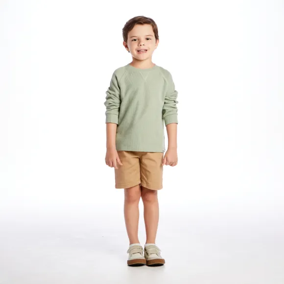 Bermuda Toddler Lisa Caqui Sarja Com Elastano Tip Top