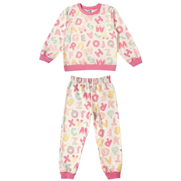 Pijama Longo Abc Moletinho Toddler Tip Top
