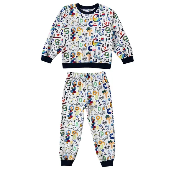 Pijama Longo Toddler Dino Rabisco Moletinho Tip Top