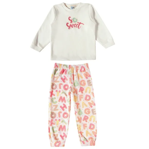 Pijama Longo Abc Soft Liso Toddler Tip Top