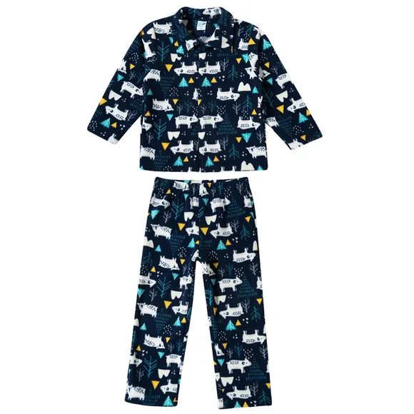 Pijama Longo Urso Soft Estampado Toddler Tip Top