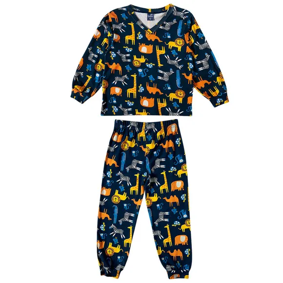 Pijama Longo Toddler Zoo Viscolycra Brilha No Escuro Tip Top