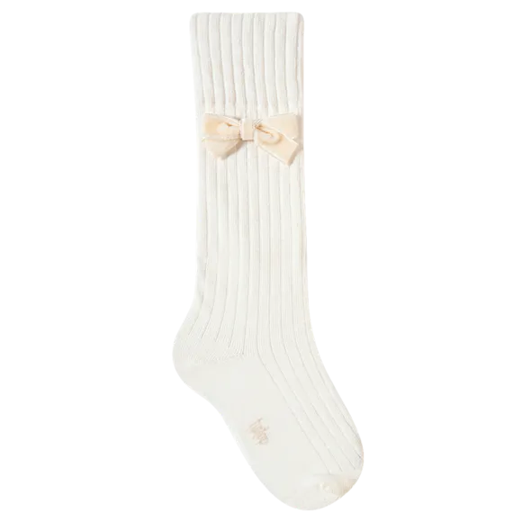 Meia 3/4 Aplique Com Laço Veludo Toddler Tip Top