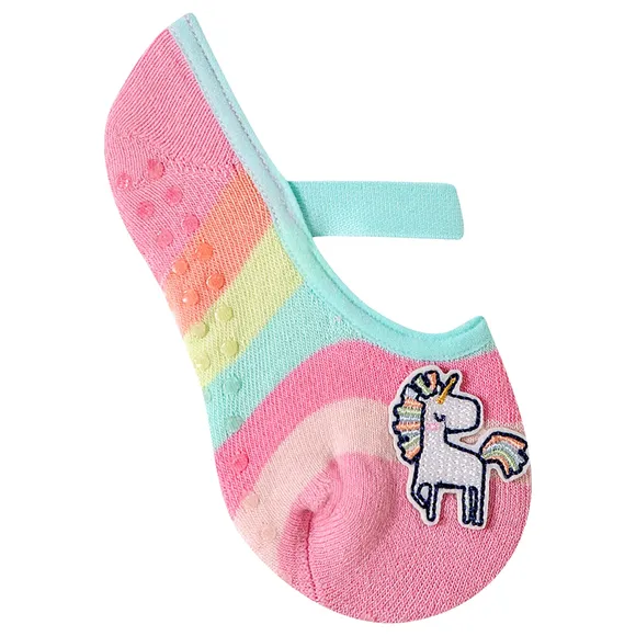 Meia Sapatilha Uni Rosa Aplique Feltro Toddler Tip Top