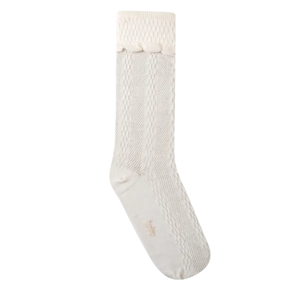 Meia 3/4 Estampa Lisa Com Listras Toddler Tip Top