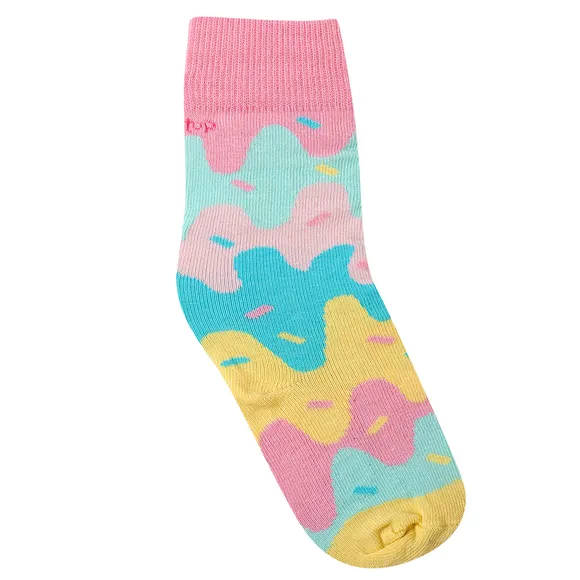 Meia 3/4 Colorida Com Confete Toddler Tip Top