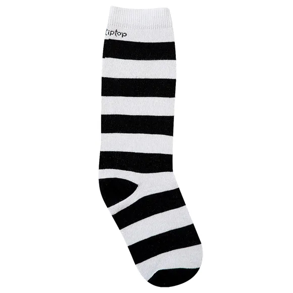 Meia 3/4 Com Listras Branco E Preto Toddler Tip Top