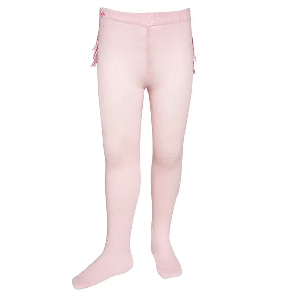 Meia Calça Lisa Individual Com Babados Em Laise Rosa Tip Top