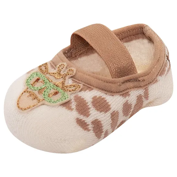 Meia Sapatilha Aplique Feltro Girafinha Toddler Tip Top