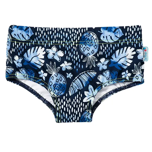 Sunga Abacaxi Folhas Elastano Toddler Proteção Uv50+ Tip Top
