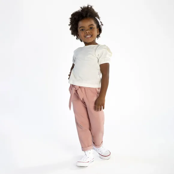 Calça Estampa Lisa Moletom Toddler Tip Top