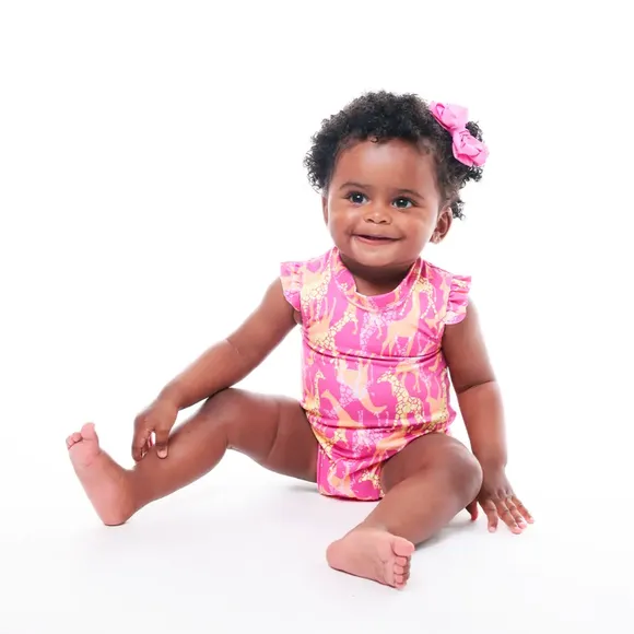 Maiô Praia Toddler Girafa Elastano Proteção Uv50+ Tip Top