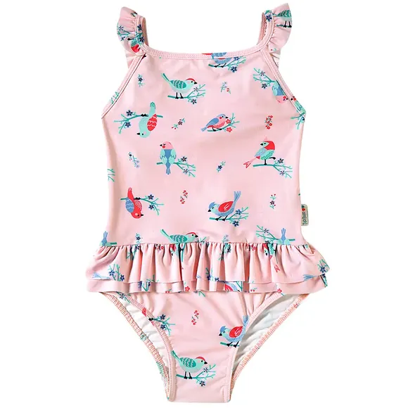Maiô Toddler Garden Rosa Elastano Proteção Uv 50+ Tip Top