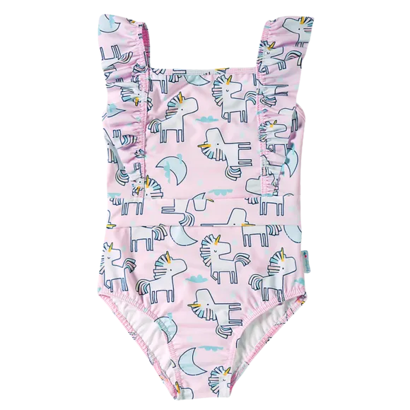 Maiô Uni Rosa Elastano Toddler Proteção Uv 50+