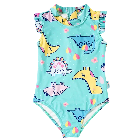 Maiô Dina Love Elastano Toddler Proteção Uv 50+