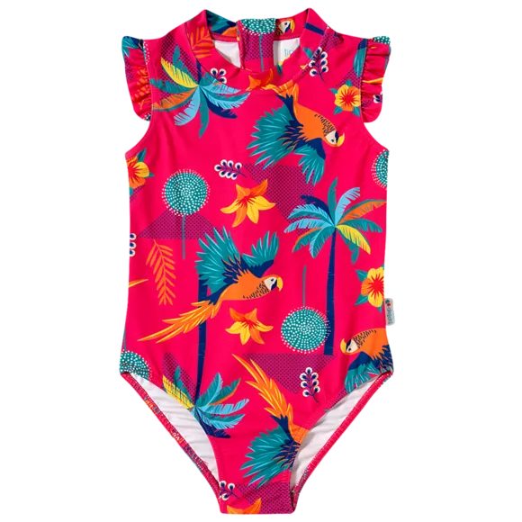 Maiô Arara Tropical Elastano Toddler Uv50+ Tip Top