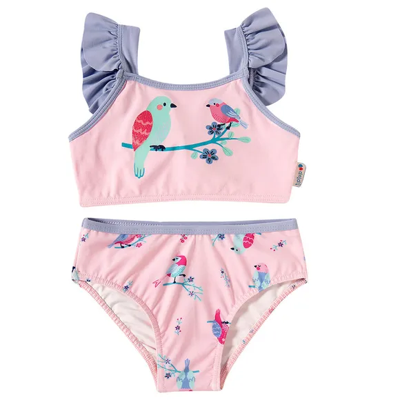 Biquíni Toddler Garden Rosa Lycra Proteção Uv 50+ Tip Top