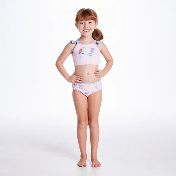 Biquíni Toddler Garden Rosa Lycra Proteção Uv 50+ Tip Top