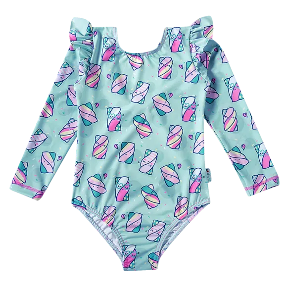 Body Praia Manga Longa Elastano Toddler Proteção Uv50+