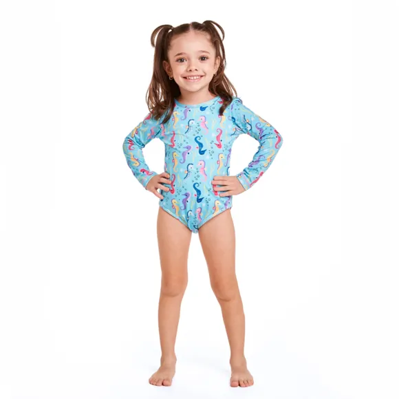 Body Praia Cavalo Marinho Elastano Toddler Proteção Uv50+ Tip Top