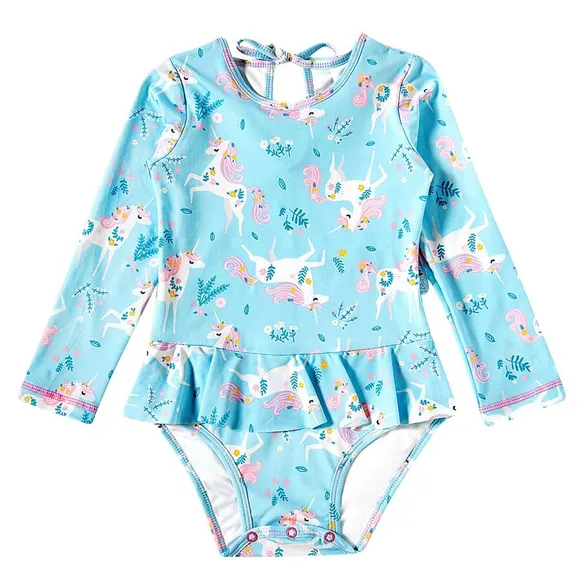Body Praia Toddler Unicórnio Floral Elastano Proteção Uv 50+ Tip Top