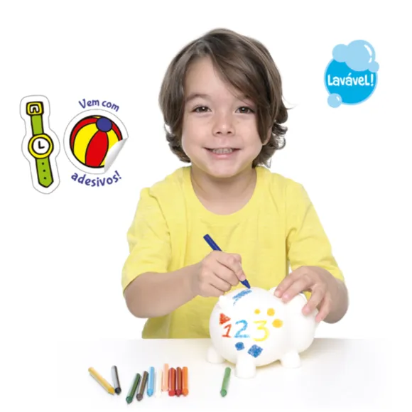 Kit Pintura Cofrinho Com Giz Core